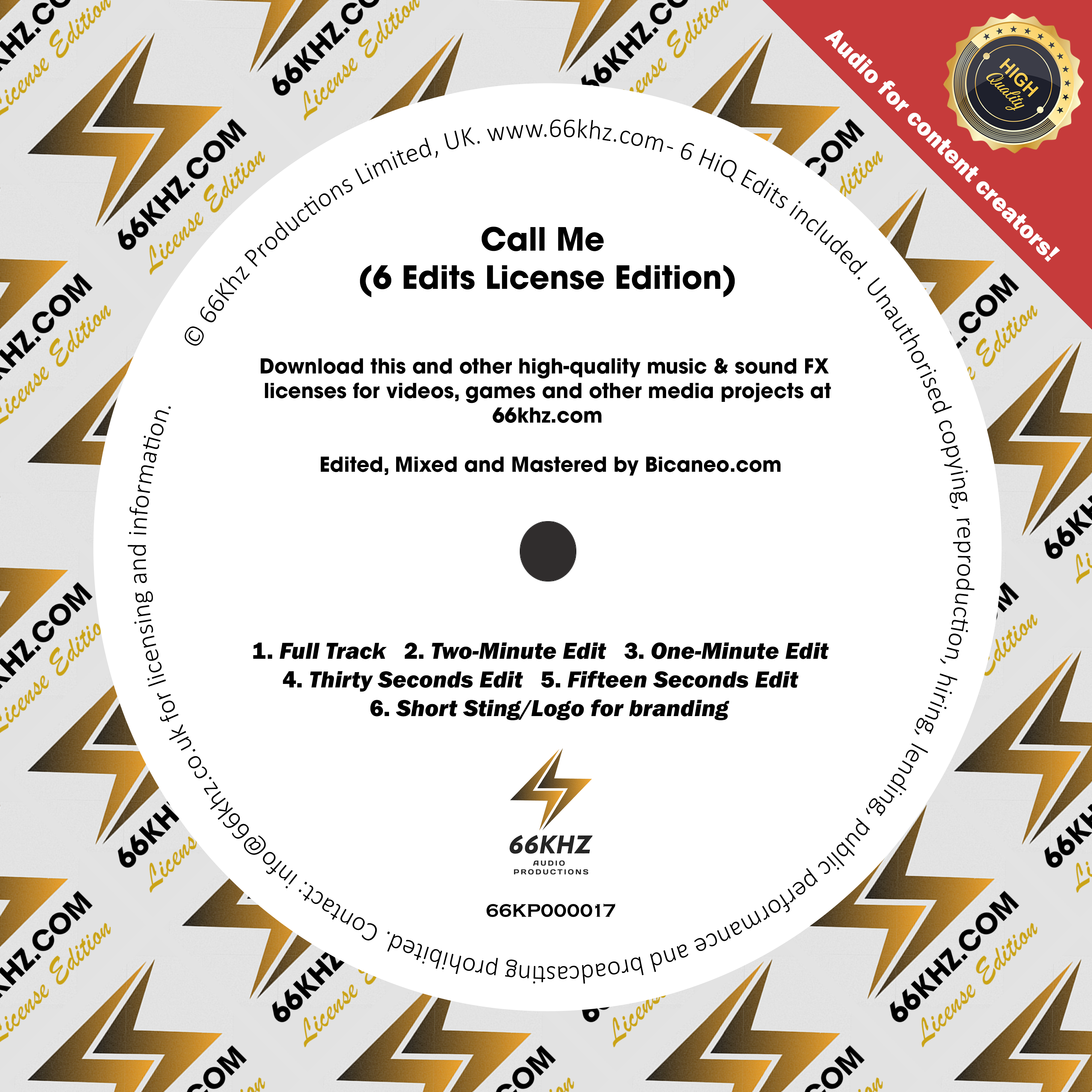 Call Me - (Media Pack) – 66Khz Audio